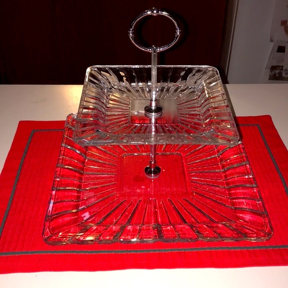 Crystal Glass Tiered Serving Tray - Picture 5 of 7